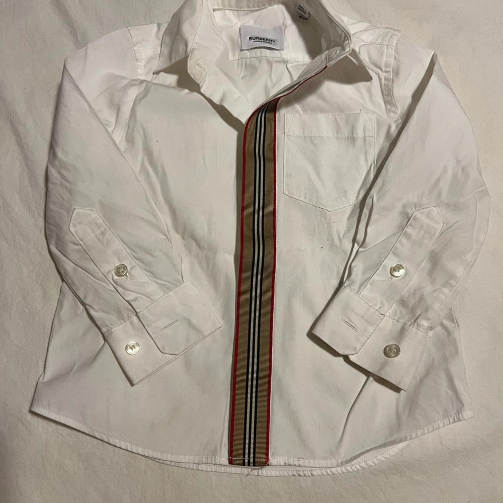 Stylish White Kids Shirt with Striped Detail